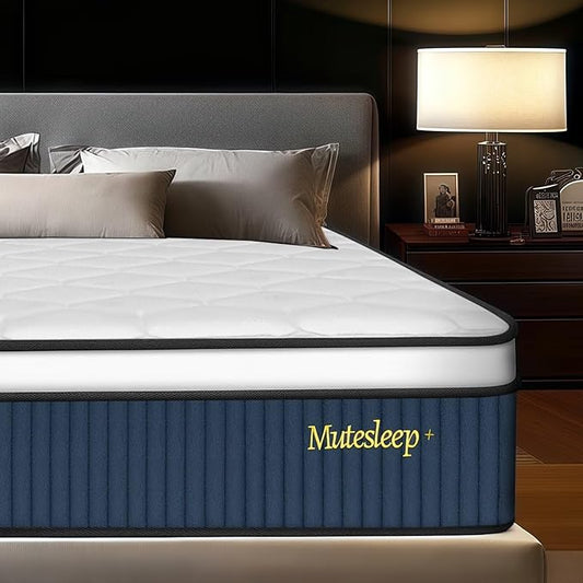 King Size 14 Inch Mattress in a Box, Medium Firm Hybrid with Reinforced Lumbar Support, Memory Foam and Pocket Springs for Edge Support and Pressure Relief