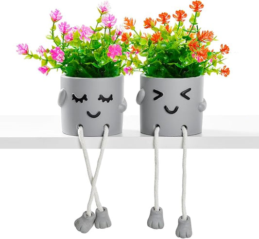 Lifelike Artificial Plants with Creative Pots, Realistic Faux Greenery for Home, Office, Bathroom, Bedroom, Kitchen, and Desk Decor, Long-Lasting Maintenance-Free DecorHome Office