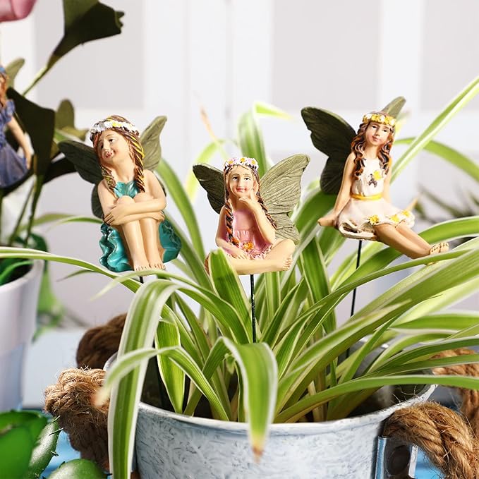 Yulejo 18 Pieces Garden Miniatures Fairies Mini Figurine Fairy Accessories Outdoor Decor for Garden Yard Lawn Supplies