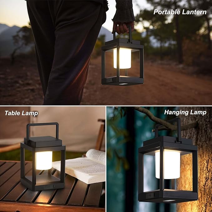 Solar Lantern Outdoor Table Lamp: Portable Hanging LED Lights - Waterproof Decorative Lights for Patio Camping