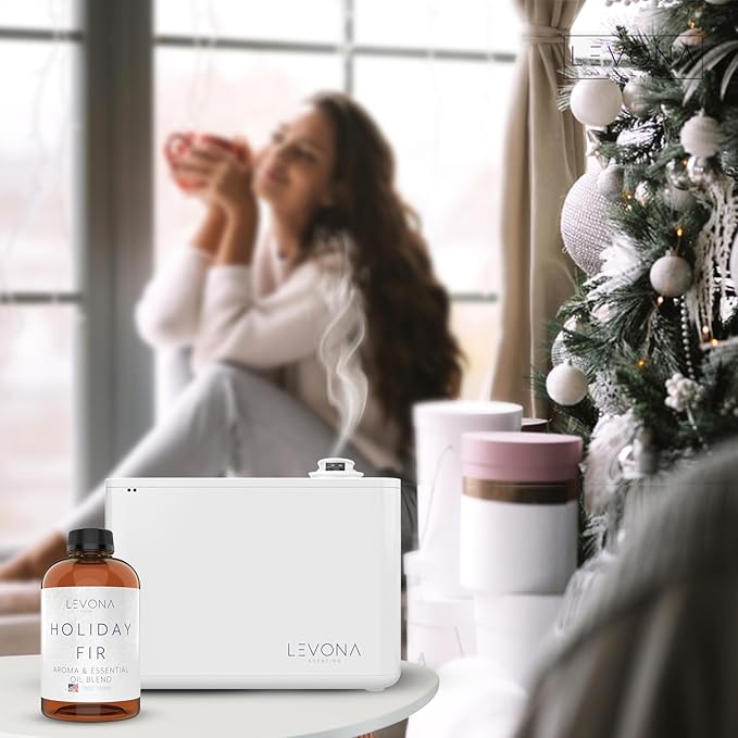 Levona Scent Christmas Essential Oils for Diffuser: Holiday Fir Essential Oil for Diffusers for Home - Essential Oils with Notes of Sandalwood & Amber Oil - Winter Fir and Balsam Fragrance - 700Ml
