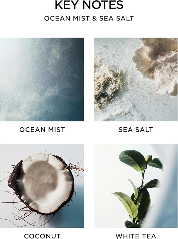 NEST New York Scented 3-Wick Candle, Ocean Mist & Sea Salt - 21.2 oz - Up to 100-Hour Burn Time - Reusable Glass Vessel