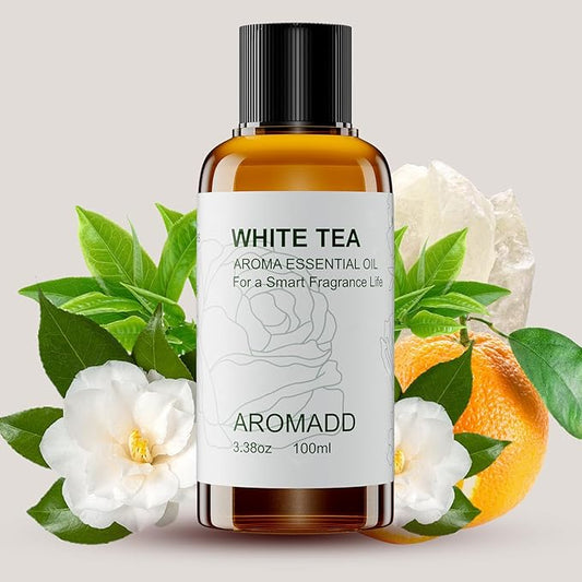 Aromadd Hotel Scents Diffuser Oil White Tea, Luxury Essential Oils for Waterless Diffuser, Aromatherapy Hotel Diffuser Oil for Home & Office, Long-Lasting - 3.38 fl oz (100 mL)