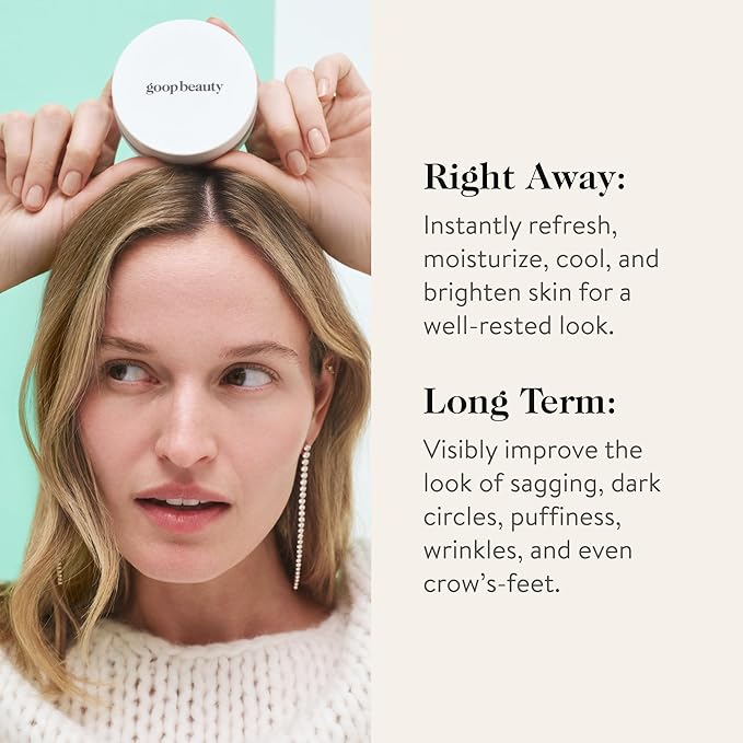 goop Beauty Eye Masks for Puffy Eyes | Under Eye Patches for Dark Circles | VEOCEL Lyocell Masks in Niacinamid Serum | Improves Crows Feet, Fine Lines, & Wrinkles | Paraben & Silicone Free | 30-Pack