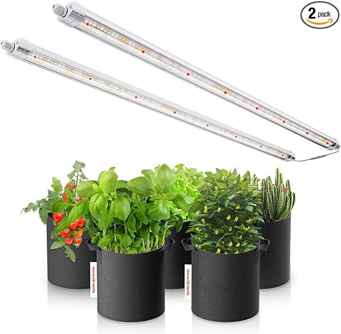 Spider Farmer Glow80 LED Grow Lights, 3.6ft Sunlike Full Spectrum Waterproof Plant Growing Lamp Linkable for Indoor Plant Shelves Seedling Veg Flower Hydroponic Greenhouse