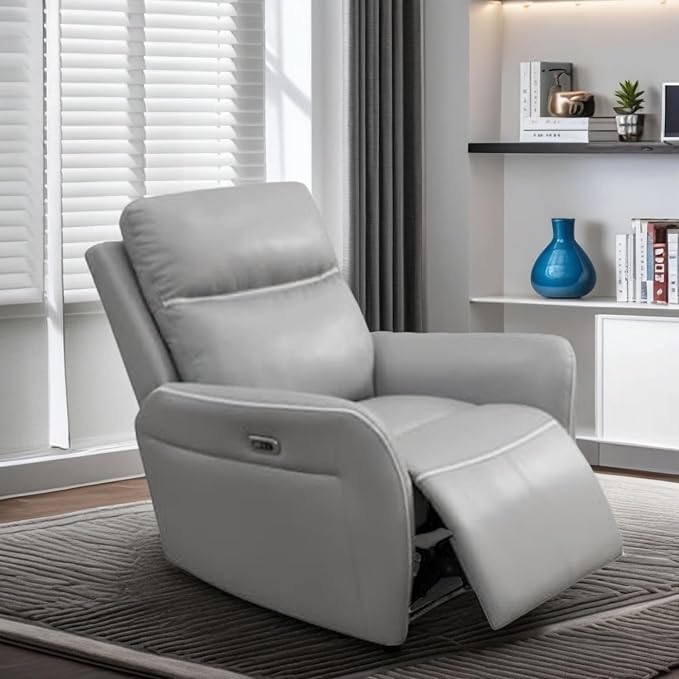 Oversized Power Recliner Chair, Multifunction Recliners Chair with Home Theater Seating, Oversized Single Electric Recliner Furniture for Living Room Apartment Home Theater, Light Gray