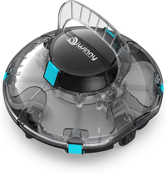 (2025 Upgrade) Cordless Robotic Pool Cleaner, Lasts 80 Min, Automatic Vacuum for Above-Ground Pools up to 645 Sq.ft,Portable, Self-Parking,Light Black