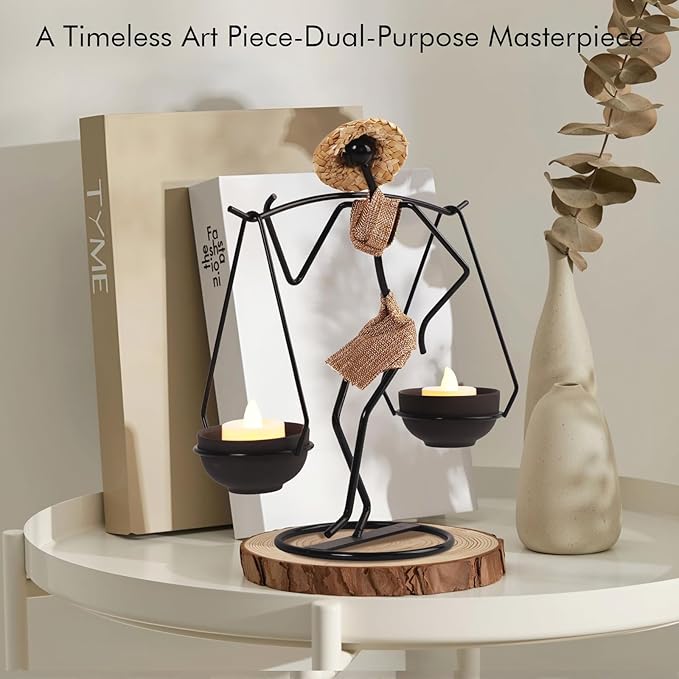 Notart Art Gallery | Creative African Tribal Lady Candle Holders, Tribal Lady Candle Holder Centerpieces, Iron Candlestick Holders for Home, Bar,Dining Table Decor, Personalizable Style Shelf Décor