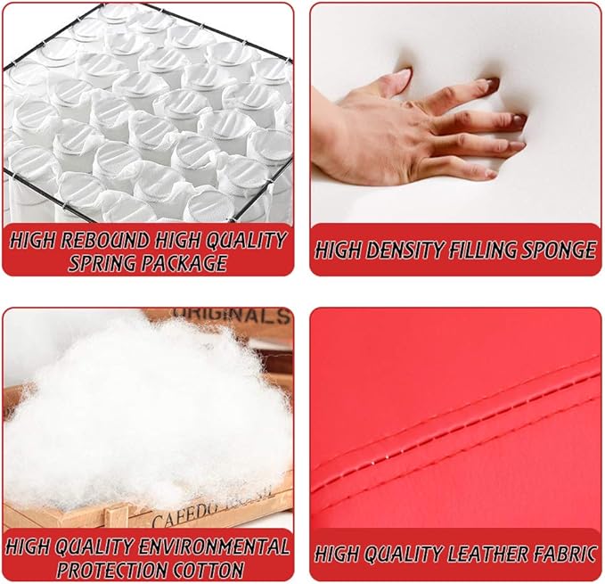 BestMassage | Recliner Chair | with 2 Point Massage Function | Pu Red | with Lumbar Support, Adjustable Push Back, Footrest & Padded Seat | Easy Assembly | for Living Room, Home Theatre