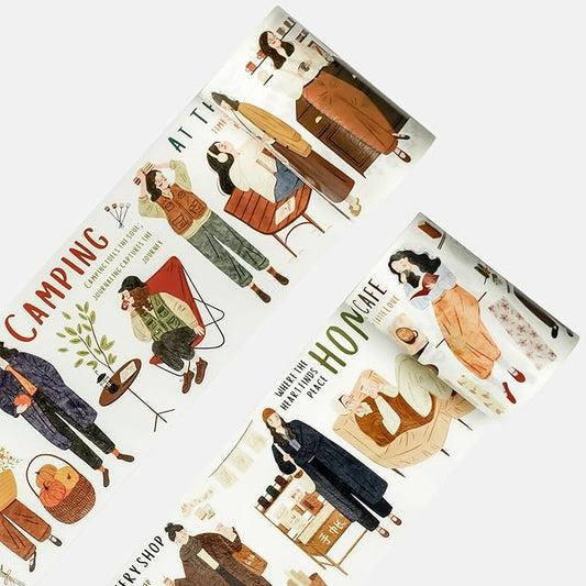 WT Pre-Cut Planner’s Day Washi Tape Set, 2 Rolls, Original Designs, Decorative Masking Tape for Journals, Planners, Scrapbooking, DIY Paper Projects