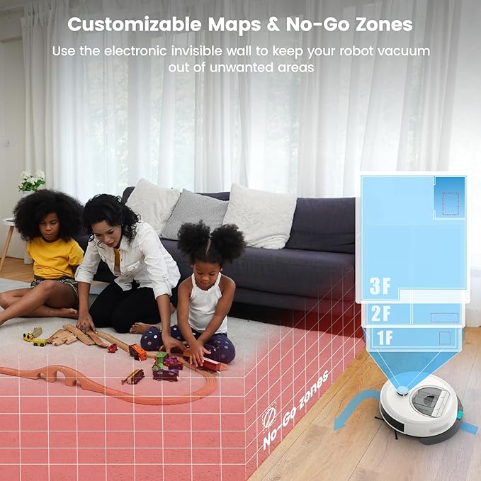 OKP LiDAR Robot Vacuum and Mop, 450ml Visible Dustbin, Upgraded 190° PSD Obstacle Avoidance, Customized Cleaning, Multi-Floor Mapping, 150 Mins Runtime, WiFi/Alexa/APP, Pet Hair & Carpets, White