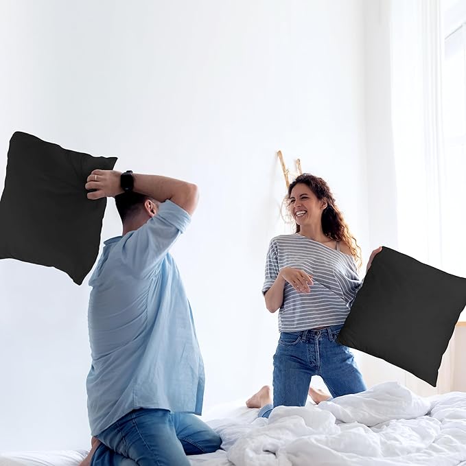 Utopia Bedding Throw Pillows Insert (Pack of 2, Black) - 24 x 24 Inches Bed and Couch Pillows - Indoor Decorative Pillow