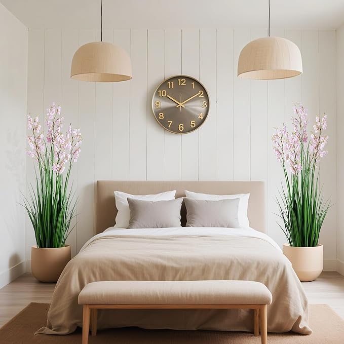 Green Onions Home Decor Fake Plants Lily of The Valley Snake Plant Home DéCor Accents Artificial Grass Room Decor Artificial Plants Indoor Artificial Grass 47" 2PCS（Pink）