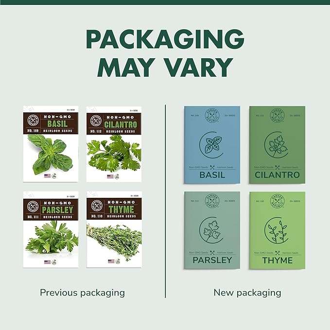 Indoor Herb Garden Starter Kit - Heirloom, Non-GMO Herb Seeds - Basil Thyme Parsley Cilantro Seed, Potting Soil, Pots, Scissors - DIY Grow Kits for Growing Herbs Indoors, Kitchen, Balcony, Window Sill