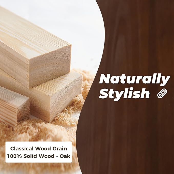 DELAVIN Soild Wood Dining Chairs Set of 6, Mid Century Oak Wood Kitchen Chairs, Vintage Dining Room Chairs Set Suitable for Kitchen, Walnut