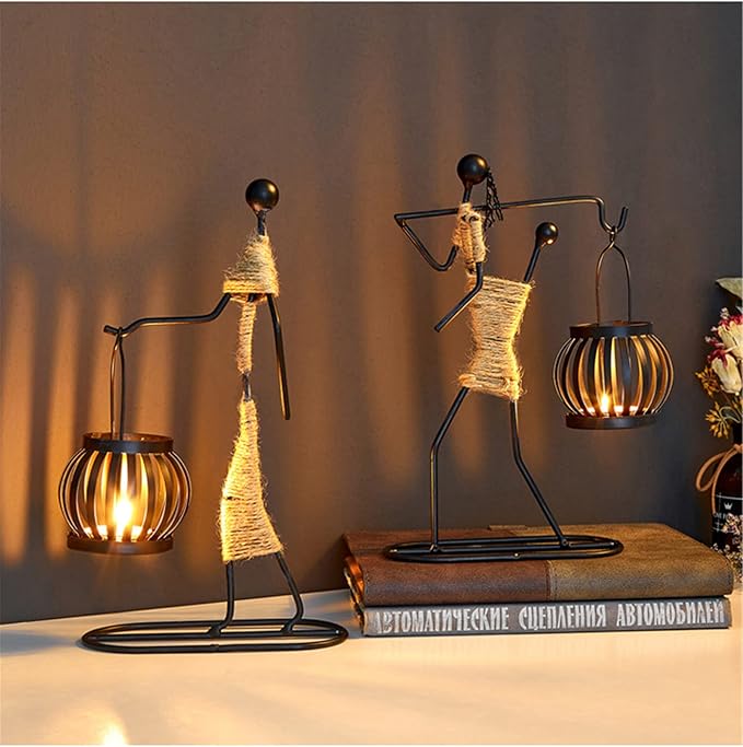 Notart Art Gallery | Creative African Tribal Lady Candle Holders, Tribal Lady Candle Holder Centerpieces, Iron Candlestick Holders for Home, Bar,Dining Table Decor, Personalizable Style Shelf Décor