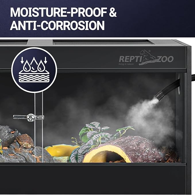 REPTI ZOO 50 Gallon PVC Reptile Enclosure, 36x18x18 inch Reptile Tank for Ball Python Bearded Dragon Snake Gecko, Reptile Terrarium Lounge Habitat with Glass Sliding Door & Top Screen Ventilation