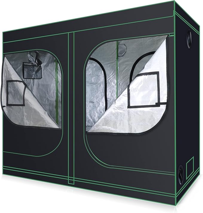 96''x48''x80'' Grow Tent Hydroponic Higher Density 600D Mylar Reflective Indoor Plant Greenhouse with Observation Window and Removable Floor Tray for Flora Vegetables Flower
