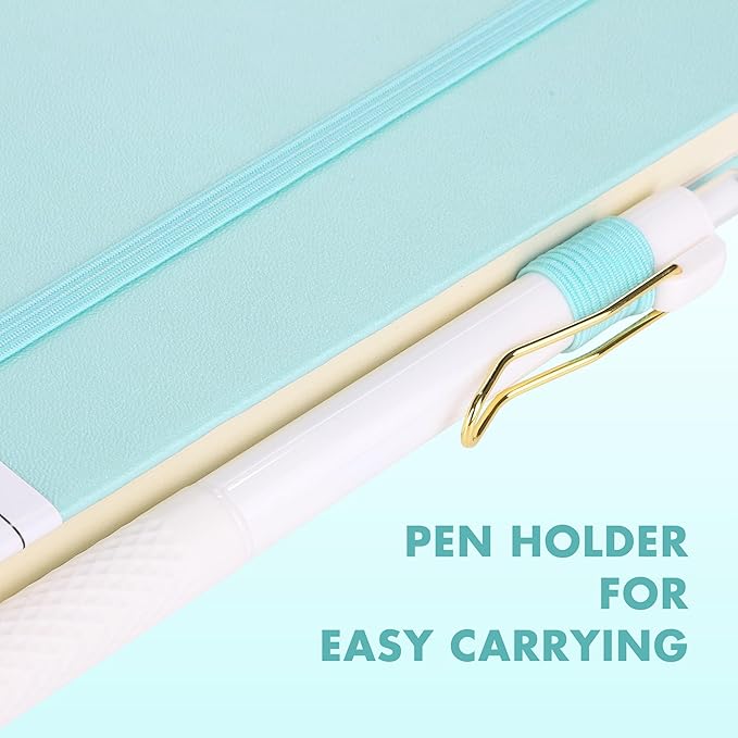 Aodaer 30 Set Lined Notebook Journals with Pens A5 Notebooks 100 GSM College Ruled Hardcover Notebook PU Leather Notepad with Pen Holder for Office School, 5.7 x 8.3 Inches, Light Multicolor