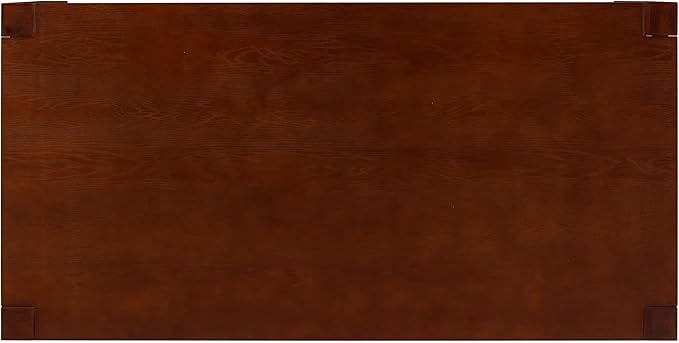 NTC Block 71 Inch Modern Farmhouse Dining Table, Rectangular Dinner Table for Dining Room, Living Room Furniture, Effortless Assembly, Dark Walnut