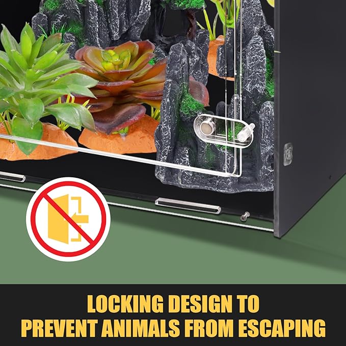 12x12x18 Reptile Enclosure – Acrylic Reptile Tank for Gecko, Snake, and Lizard – Compact PVC Terrarium for Small Pets