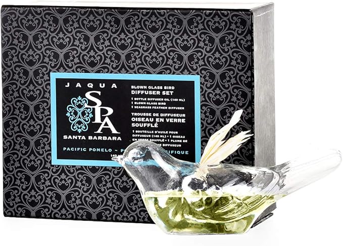 Reed Diffuser for Home – Pacific Pomelo Citrus Scent, Bird-Shaped Hand-Blown Glass Bottle, Long-Lasting Aromatherapy Room Fragrance, Giftable Decorative Diffuser, 5 oz by Jaqua