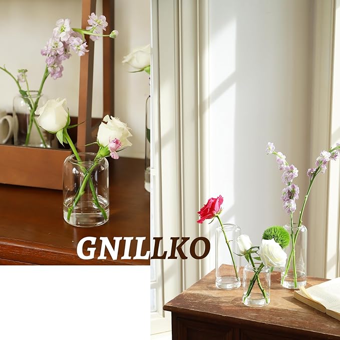 Glass Bud Vases Set of 24, Clear Flower Vase for Centerpieces, Small Vases for Flowers, Decor Centerpiece for Bathroom, Decorative Vases for House Warming