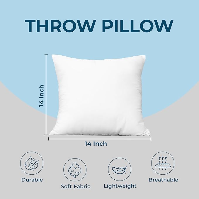 Utopia Bedding Throw Pillows (Set of 24, White), 14 x 14 Inches Pillows for Sofa, Bed and Couch Decorative Stuffer Pillow