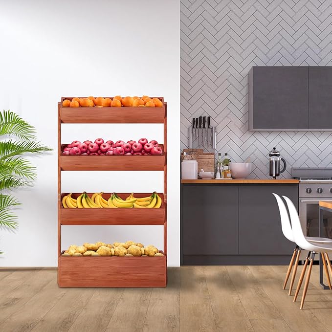 Wooden Vertical Raised Garden Bed, 4 Tier Garden Planters Raised Beds Freestanding Plant Stand Flower Rack Wooden Planter Box for Plants Herbs Flowers Vegetables Outdoor Indoor Gardening