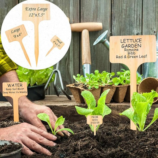 10 Pack 12 Inch Extra Tall Plant Labels Large Garden Markers Plant Name Tags for Flowers, Herbs, Vegatables, Seeds, Bulbs Easy to Read Larger Writing Area with Full Size Marker