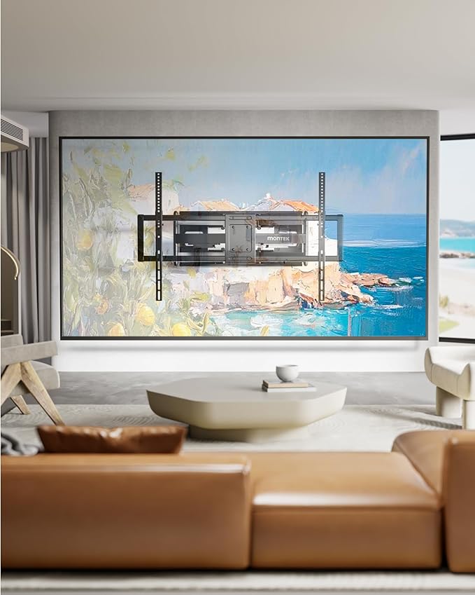 monTEK Heavy Duty XXL Full Motion TV Wall Mount for 60-120 inch Extra Large TVs, Holds 265 lbs, Max VESA 900x600, 27.7" Extension, Swivel & Tilt, Preassembled, Fits 12–24" Studs, LED/LCD/OLED 4K/8K