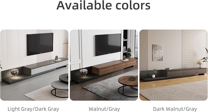 Mid-Century Modern Extendable TV Cabinet with 3 Drawers,TV Stand Adjustable from 78.7" to 130",Entertainment Center for Living Room,Walnut