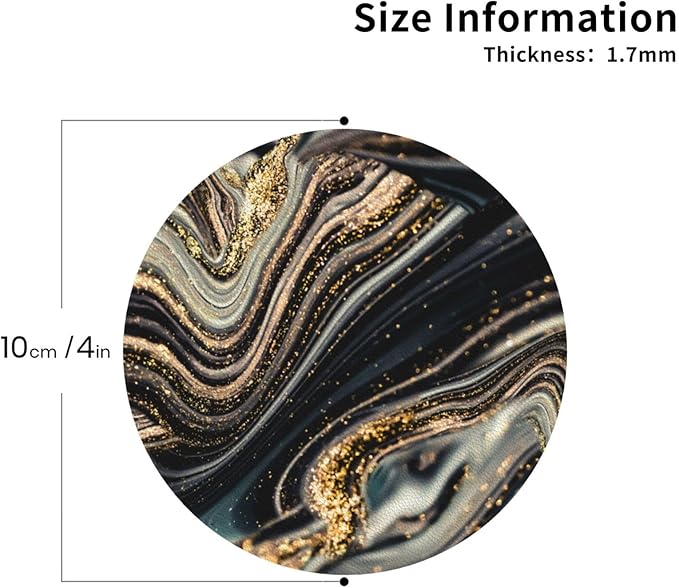 Black Gold Marble Style Coasters Set of 6 Coasters for Drinks Absorbent Double-Sided Leather PVC Coaster for Tabletop Protection Coffee Table Decor Ideal for Home Decor House Warming Gifts