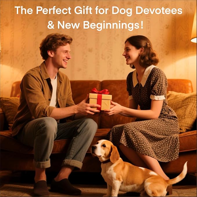 Absorbent Coasters Set of 6 with Holder - Cute Puppy Design Ceramic Coasters for Drinks, Home Decor & Coffee Bar Decor, Gifts for Dog Lovers Pet Owners Housewarming