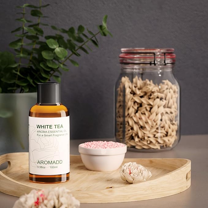 Aromadd Hotel Scents Diffuser Oil White Tea, Luxury Essential Oils for Waterless Diffuser, Aromatherapy Hotel Diffuser Oil for Home & Office, Long-Lasting - 3.38 fl oz (100 mL)