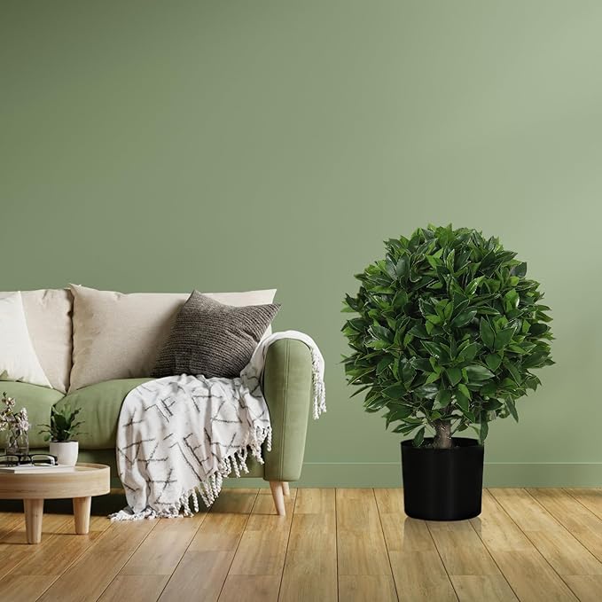 20" Outdoor Evergreens in Outdoor Artificial Shrub Potted Plant Plant for Indoor Porch of Home and Office 2 Pieces a Set Topiary Trees Faux Boxwood