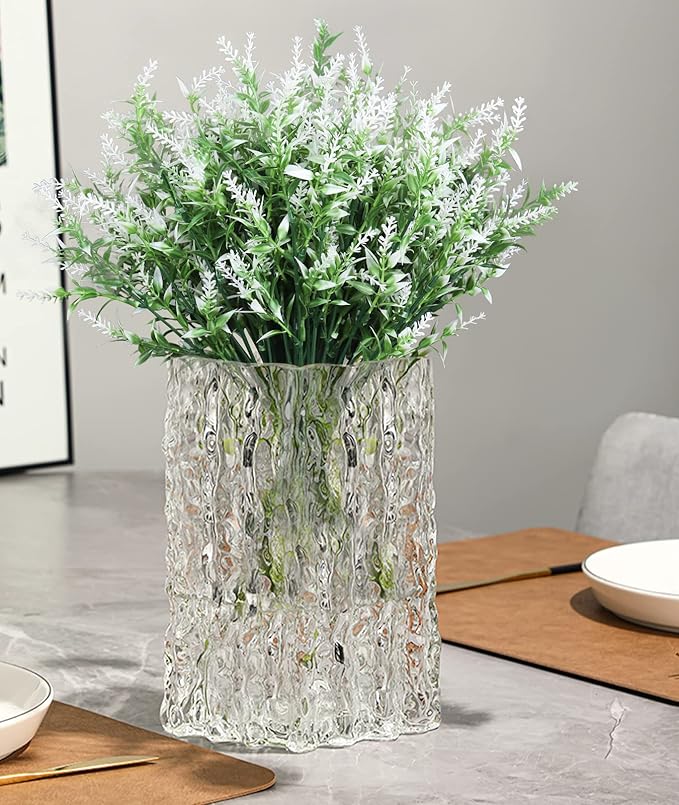 RECUTMS 36 Bundles Artificial Flowers for Outdoors, Artificial Plants UV Resistant Fake Flowers Greenery Faux Plants Outdoor for Decoration Outdoor Plants Hanging Planter Home Garden Decor(White)