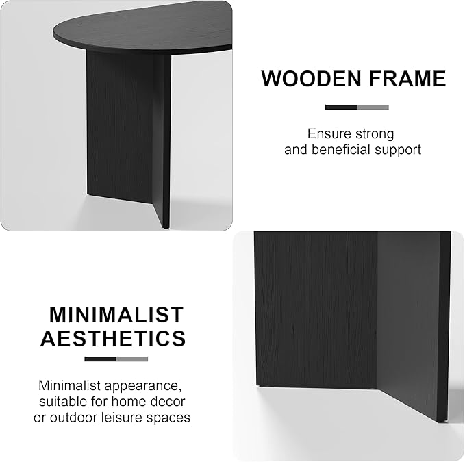 Casaphoria 67" Dining Table for 6, Wood Kitchen Table with Scratch-Resistant Top & V-Shaped Base, Modern Farmhouse Oval Dining Table for Living Room, Kitchen, Easy Assembly, Black