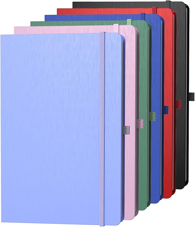 A4 Lined Journal Notebook, 8mm Ruled Notepad, Journaling for Writing, Work, School, Travel and Note Taking, Hardcover 160 Pages (80 Sheets) 8.27 x 11.6 inches Multicolored