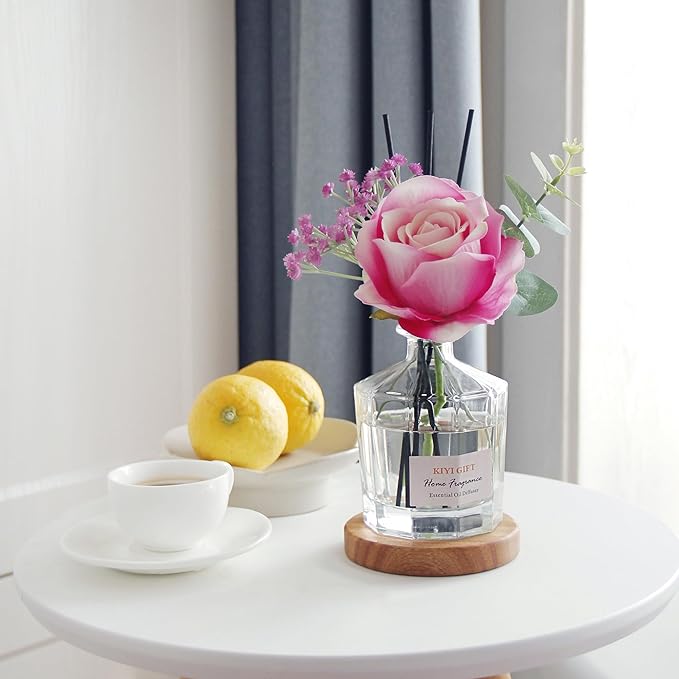 Reed Diffuser Set -8.4 fl oz Scent Diffuser with 6 Reed Sticks, Home Fragrance,Reed Diffuser for Bathroom Shelf Decor (Gardenia White Tea)