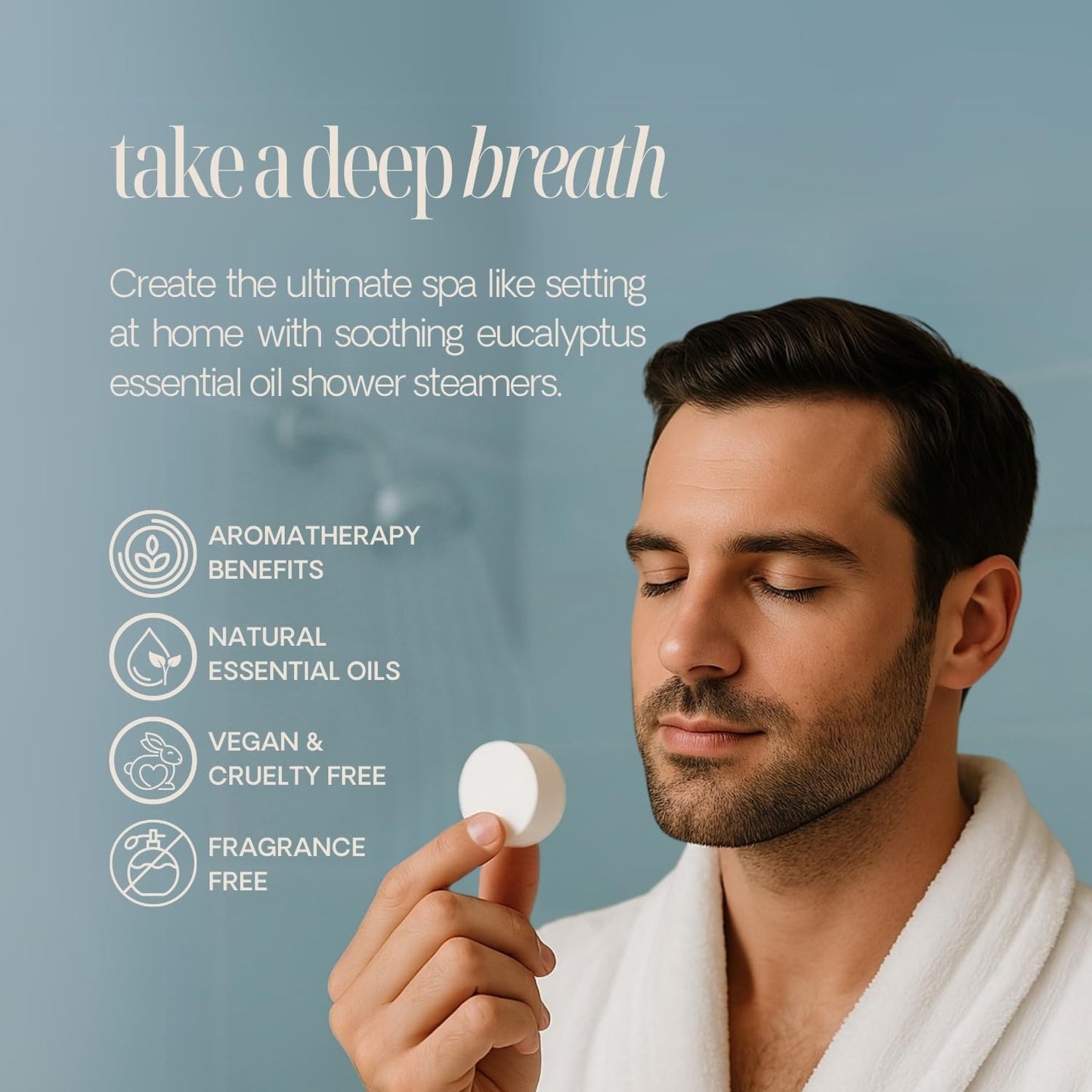 Aromatherapy Shower Steamers - Made in USA with Natural Eucalyptus Essential Oils - Birthday Gifts for Women and Men, Stress Relief & Relaxation