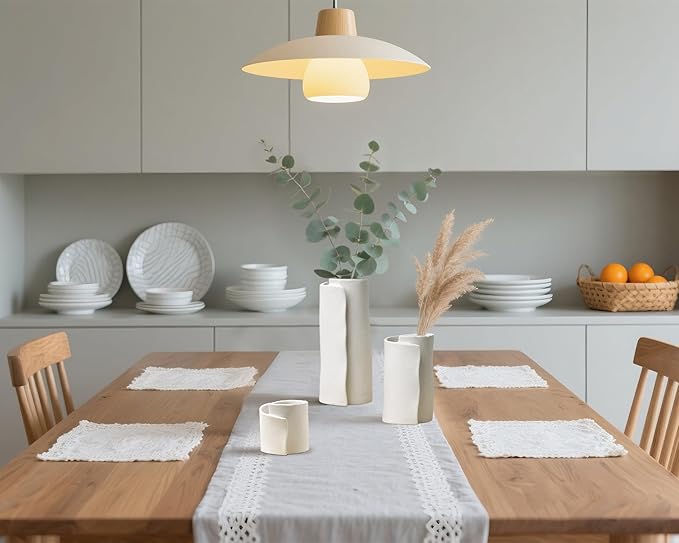 Pointnio White Ceramic Flower Vase Set of 3,Small Origami Flower Vases for Room Decor,Modern Boho Farmhouse Vase,Decorative Vases for Home Decor,Living Room, Kitchen, Bedroom, Bathroom