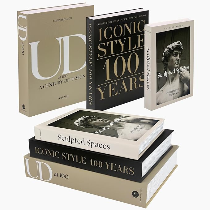 Aesthetic Decorative Books Set of 3 Designer Fake Books for Decoration to Enhance Mid Century Coffee Table Decor Bookshelf Mantle Shelf Console Table Entryway Décor Minimalist Faux Book Storage Box