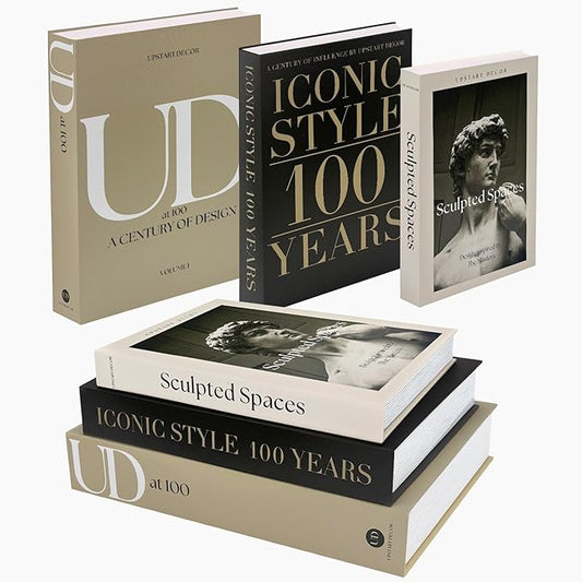 Aesthetic Decorative Books Set of 3 Designer Fake Books for Decoration to Enhance Mid Century Coffee Table Decor Bookshelf Mantle Shelf Console Table Entryway Décor Minimalist Faux Book Storage Box