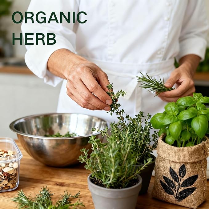 Organic Indoor Herb Garden Start Kit - Unique Gifts for Women, Christmas Gifts for Adults, Easy House Plant- Birthday for Women,House Warming Gift New Home- Fresh Herb Garden DIY Crafts for Adults