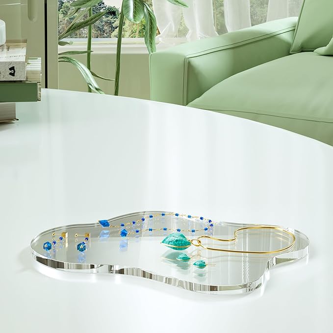 Acrylic Coaster Decorative Plates, Irregular Bar Drink Coaster, Clear Cloud Shape Coffee Cup Coaster, Perfect for Tabletop Protection and Accessories Display.(Clear)