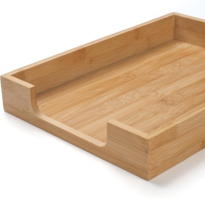 Wood Letter Tray, Bamboo Desk Tray, Wooden Desktop Organizer for Papers, Documents, Magazines, Files