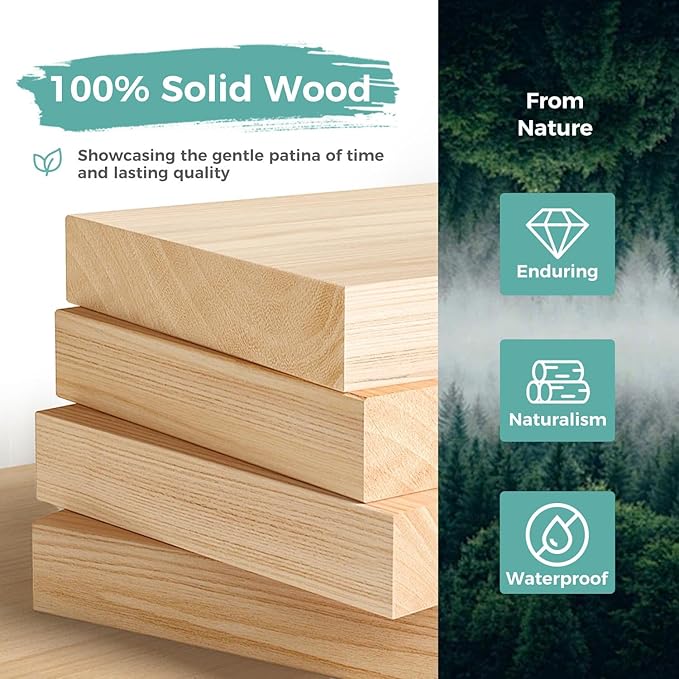 47.2 Inch Solid Wood Dining Table for 4, Mid Century Modern Oak Kitchen Table, Farmhouse Rectangular Dining Room Table for Indoor or Outdoor Use, Easy Assembly, Walnut