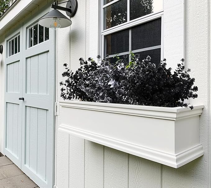 Black Artificial Flowers, Fake Outdoor UV Resistant Plants Faux Plastic Greenery Shrubs Indoor Outside Hanging Planter Home Kitchen Office Wedding, Garden Decor (Black)