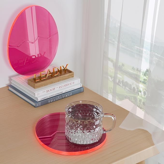 Acrylic Coaster Decorative Plates,Office Desk Accessories, Clear Dinosaur Egg Shape Coffee Cup Decor, Perfect for Tabletop Protection and Display.